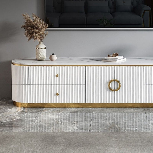 (814) Artificial Marble Oval TV Unit