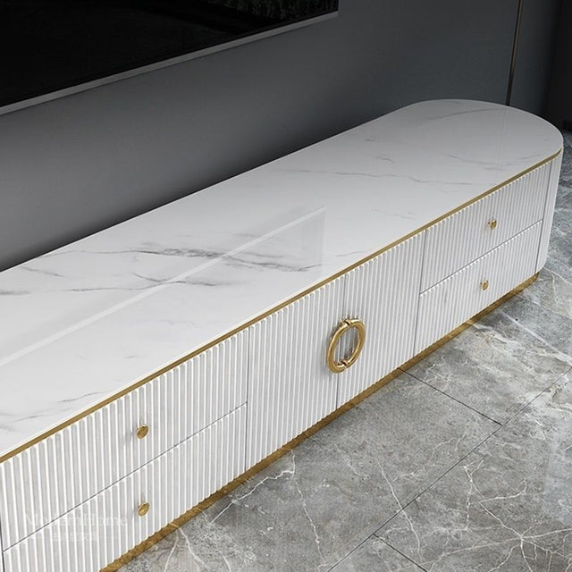 (814) Artificial Marble Oval TV Unit