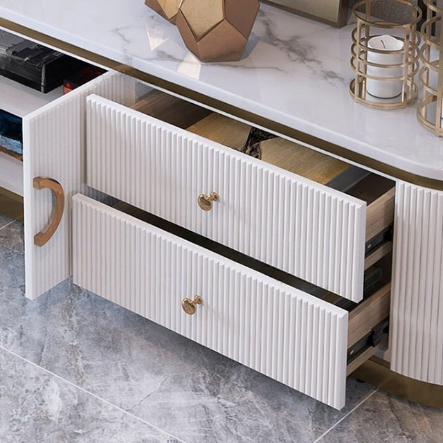 (814) Artificial Marble Oval TV Unit