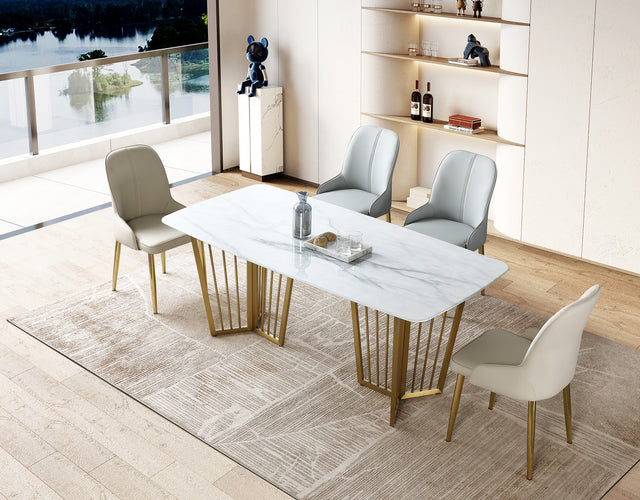 Real Marble Dining Table w/ Gold or Black base