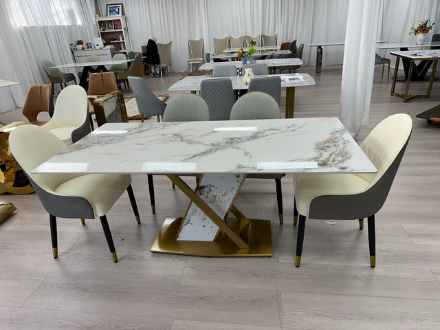 (809) Sintered stone Dining Table w/ sintered stone Leg