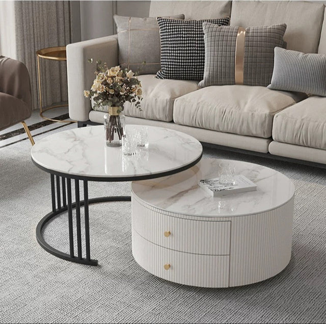 Luxury Artificial Marble Top Round Coffee Table