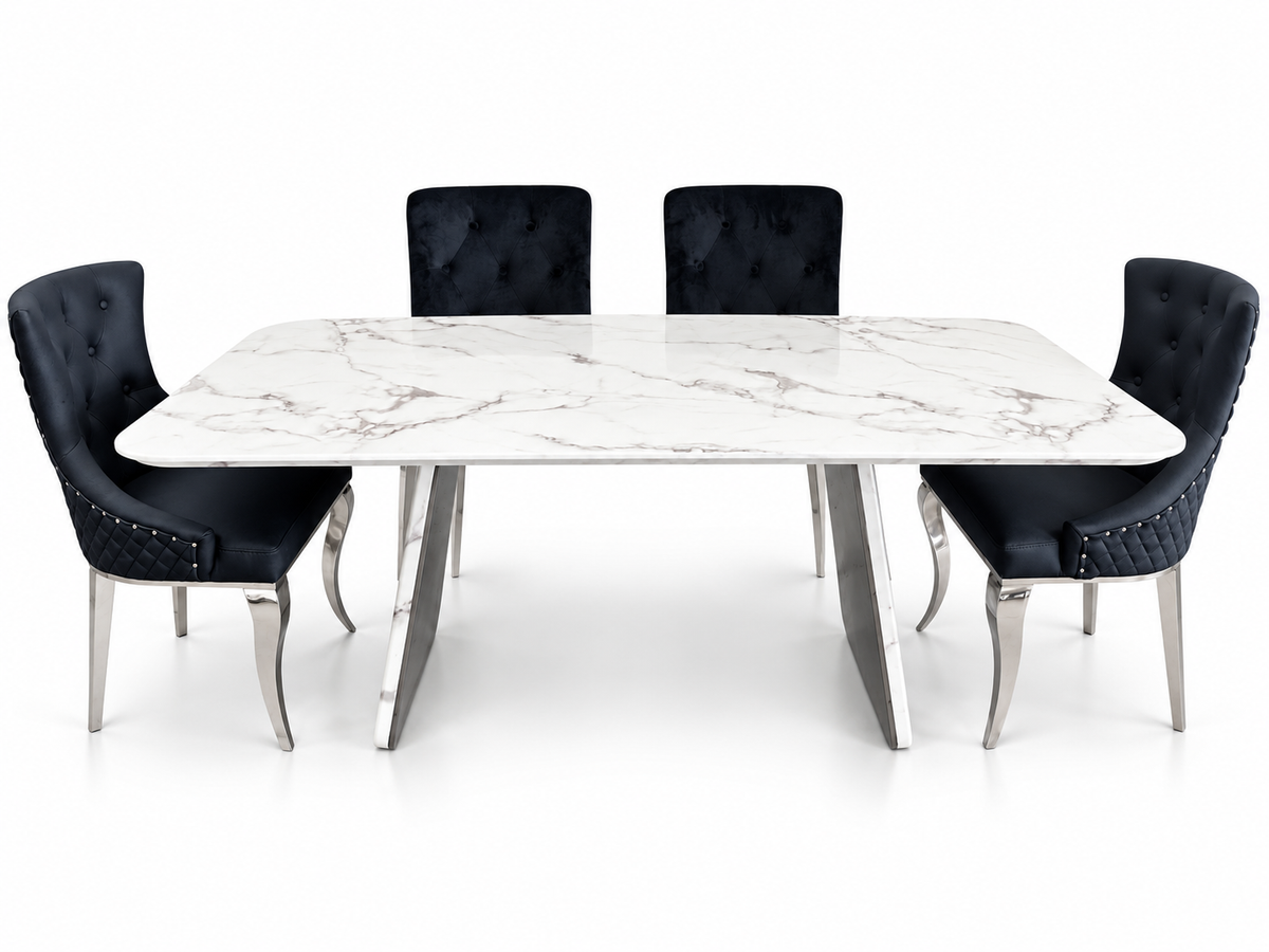 Valencia V Shape Marble Leg Dining Table