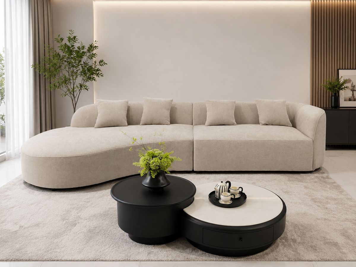 Sorrento Curved Chaise Lounge Sofa
