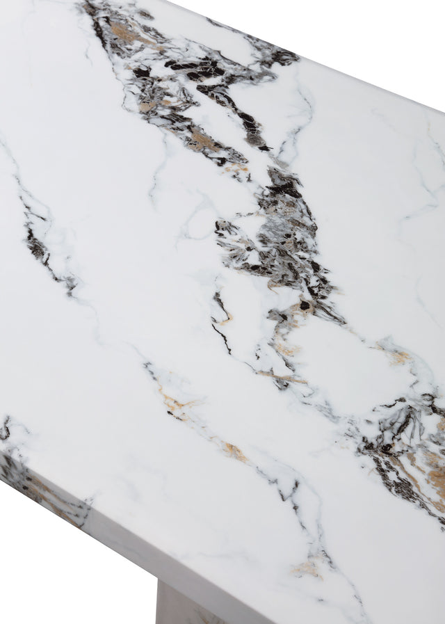 (8810-5) Real Marble Dining Table W/ Double Marble Leg