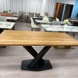 (801) Natural Wood Dining Table