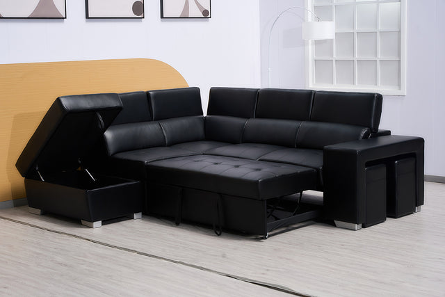 PU leather bed sofa