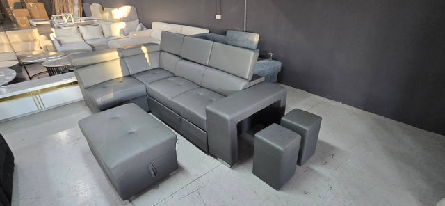 PU leather bed sofa