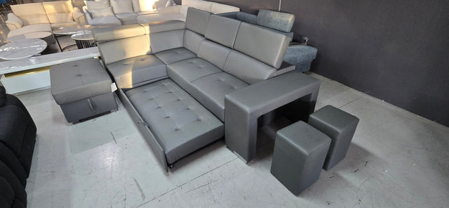 PU leather bed sofa