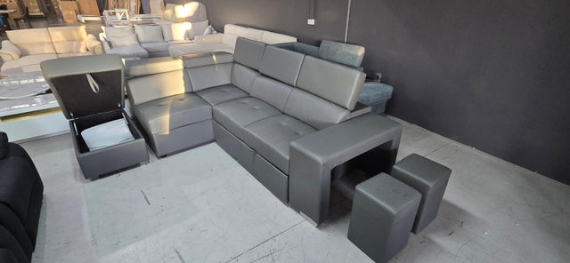 PU leather bed sofa