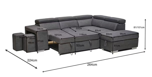PU leather bed sofa
