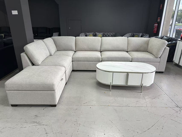 L-Shaped Electric Recliner Velvet Sofa