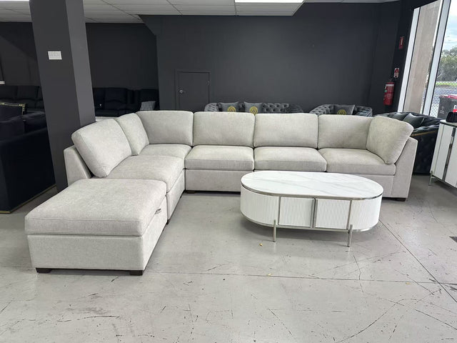 L-Shaped Electric Recliner Velvet Sofa