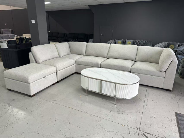 L-Shaped Electric Recliner Velvet Sofa