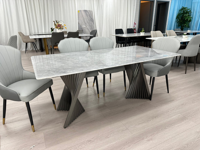 Real Marble 3cm Thicker Dining Table Stainless Leg