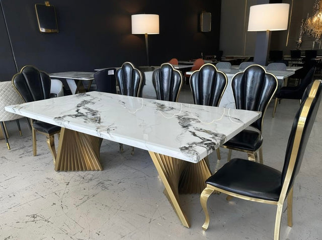Real Marble 3cm Thicker Dining Table Stainless Leg