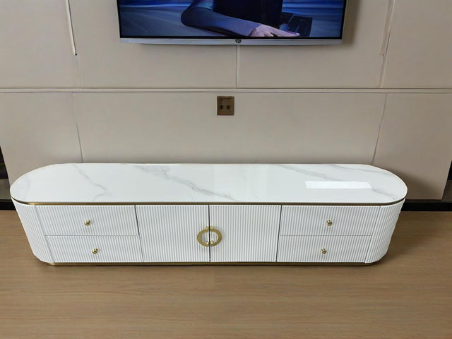 (814) Oval TV Unit w/ Round Coffee Table