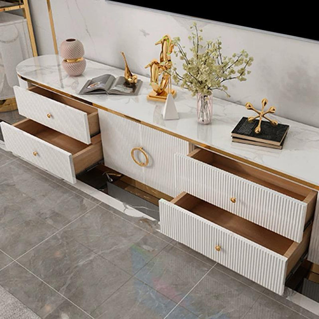 (814) Oval TV Unit w/ Round Coffee Table