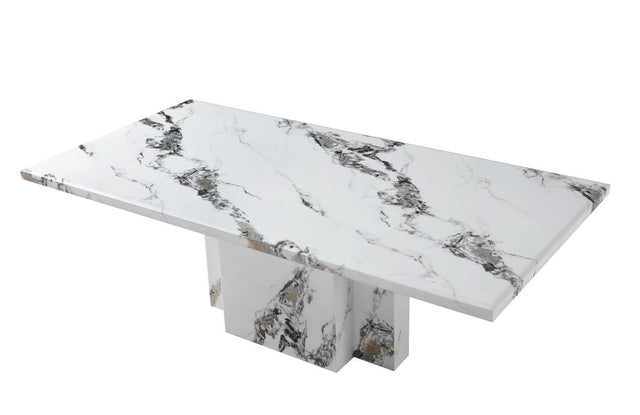 (8810-5) Real Marble Dining Table W/ Single Marble Leg