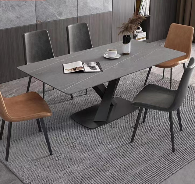 Sintered stone Dining Table w/ X Shape Leg