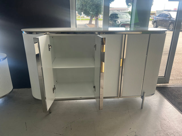 Modern Elegance White Buffet Table w/ 2 drawers