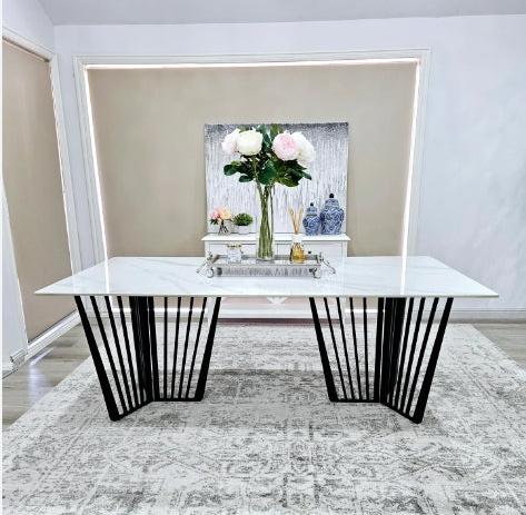 Real Marble Dining Table w/ Gold or Black base