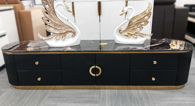 (814) Artificial Marble Oval TV Unit