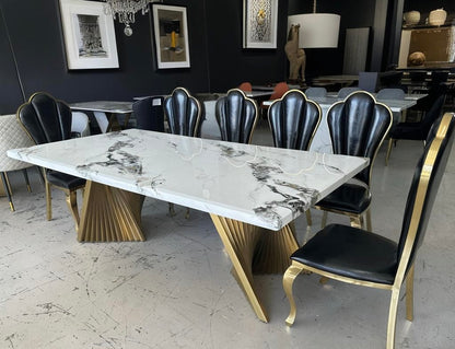 Real Marble 3cm Thicker Dining Table Stainless Leg