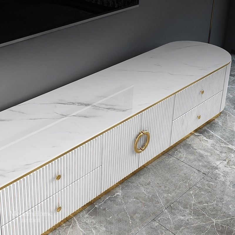 (814) Artificial Marble Oval TV Unit
