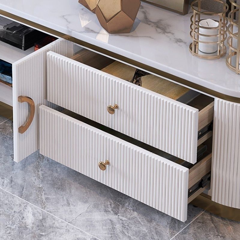 (814) Artificial Marble Oval TV Unit