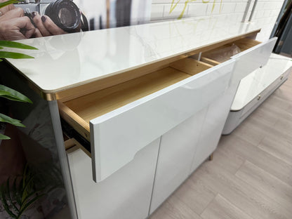 Artificial Marble Top Shoe Rack Hall Table Storage Cabinet