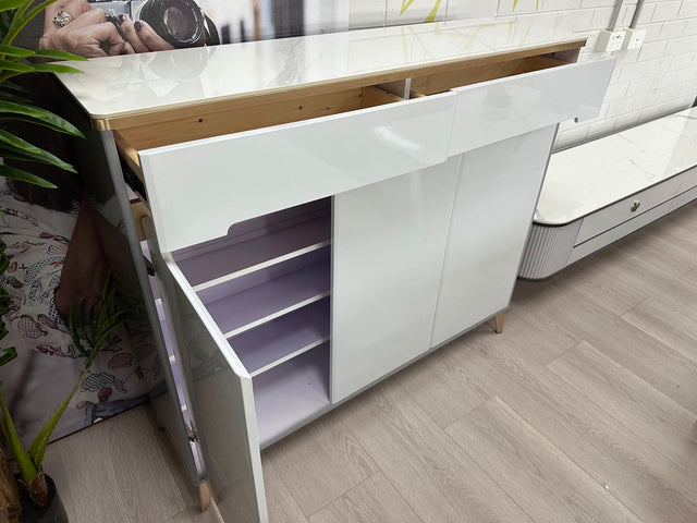 Artificial Marble Top Shoe Rack Hall Table Storage Cabinet