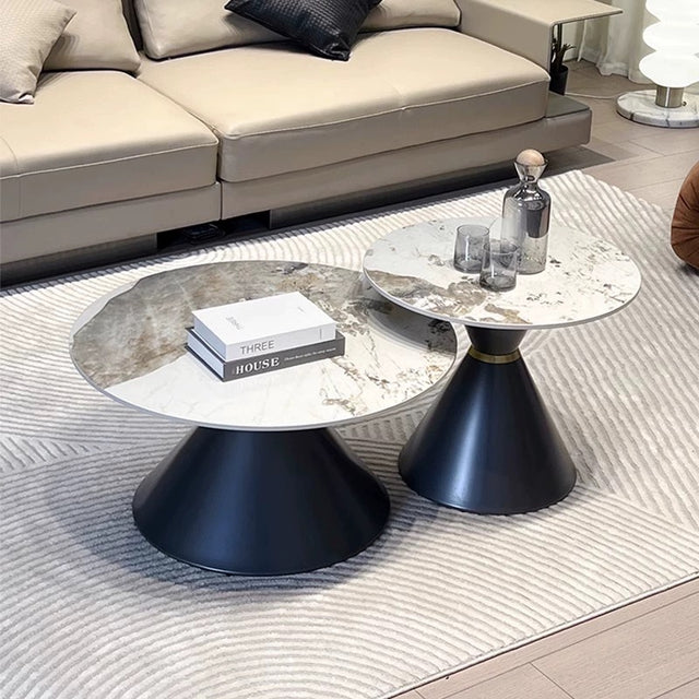 Crawford Artificial Marble Top Coffee Table Large D80cm$280 /Small D60cm$170