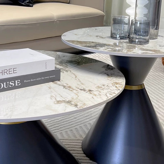 Crawford Artificial Marble Top Coffee Table Large D80cm$280 /Small D60cm$170