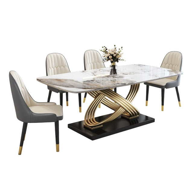 Real Marble Dining Table Gold Leg