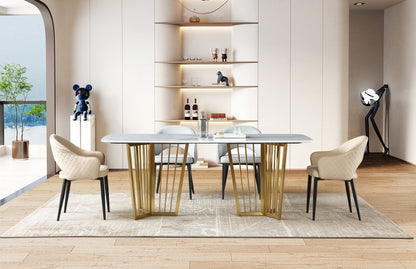 Real Marble Dining Table w/ Gold or Black base