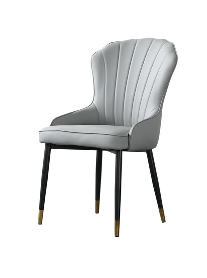 (671) Luxury Shell Shape Leather Dining Chair
