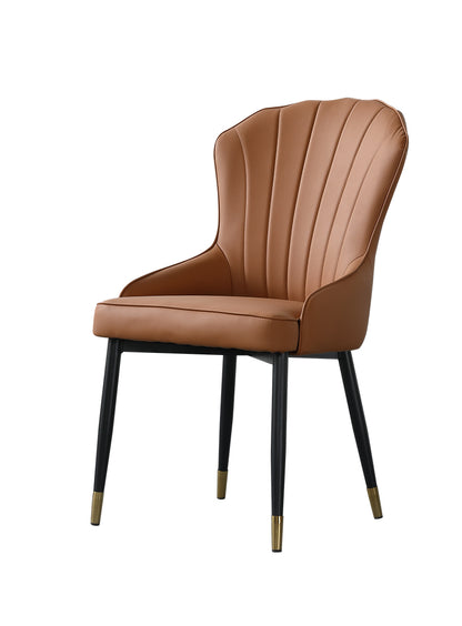 (671) Luxury Shell Shape Leather Dining Chair