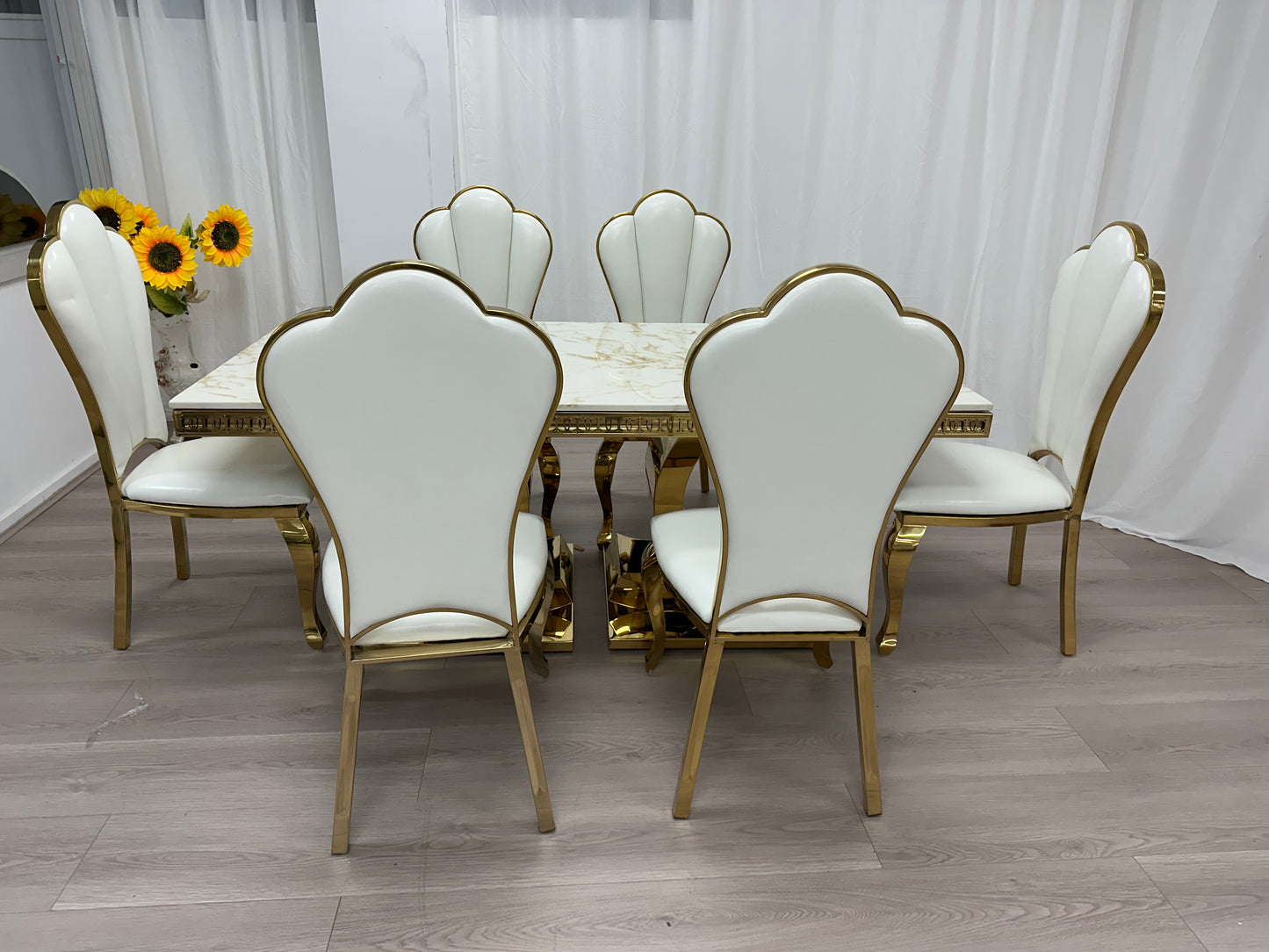 Real Marble Dining Table w/ Chanel Shape Leg