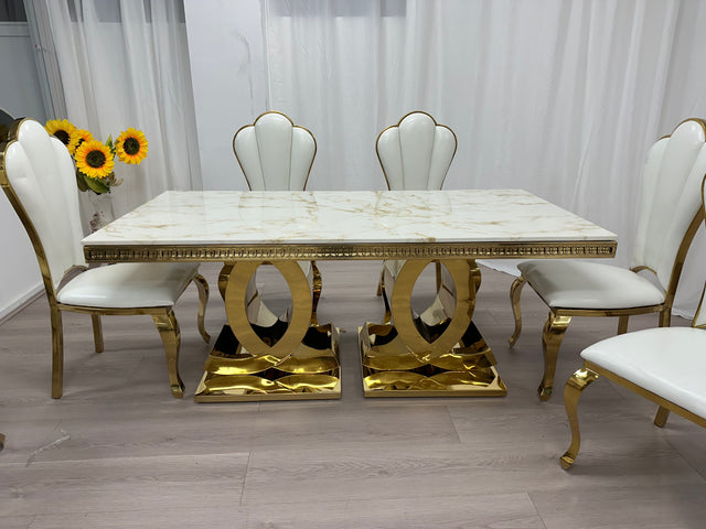 Real Marble Dining Table Chanel Leg