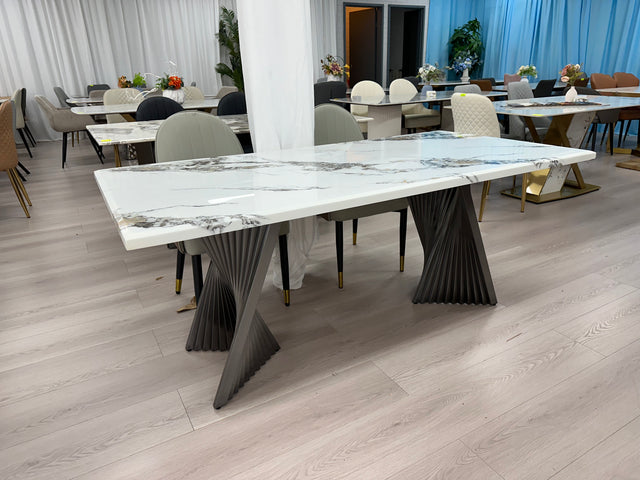 Real Marble 3cm Thicker Dining Table Stainless Leg