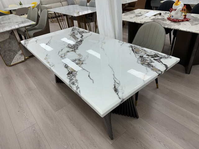 Real Marble 3cm Thicker Dining Table Stainless Leg