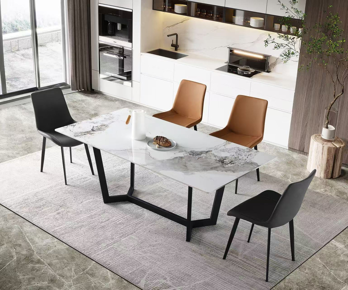 (615) Sintered stone Dining Table w/ Y Shape Leg