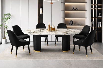 Half circle wood leg Black/White