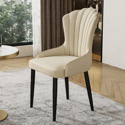 (671) Luxury Shell Shape Leather Dining Chair