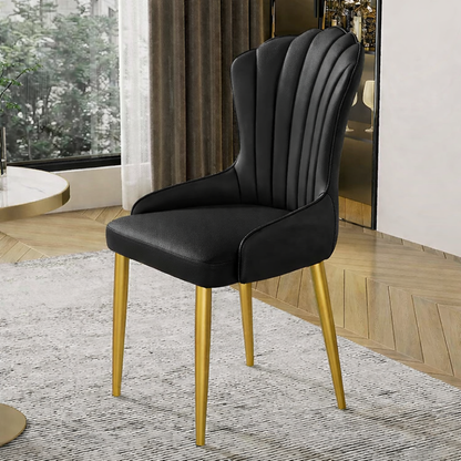 (671) Luxury Shell Shape Leather Dining Chair