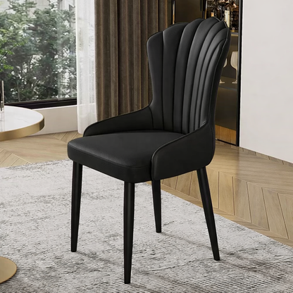 (671) Luxury Shell Shape Leather Dining Chair