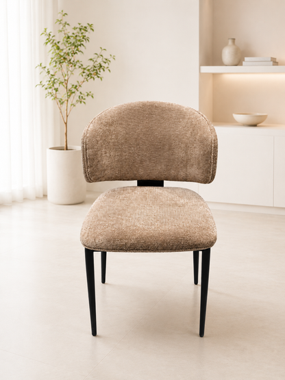 Velvet/ Leather Dining Chair w/stainless leg