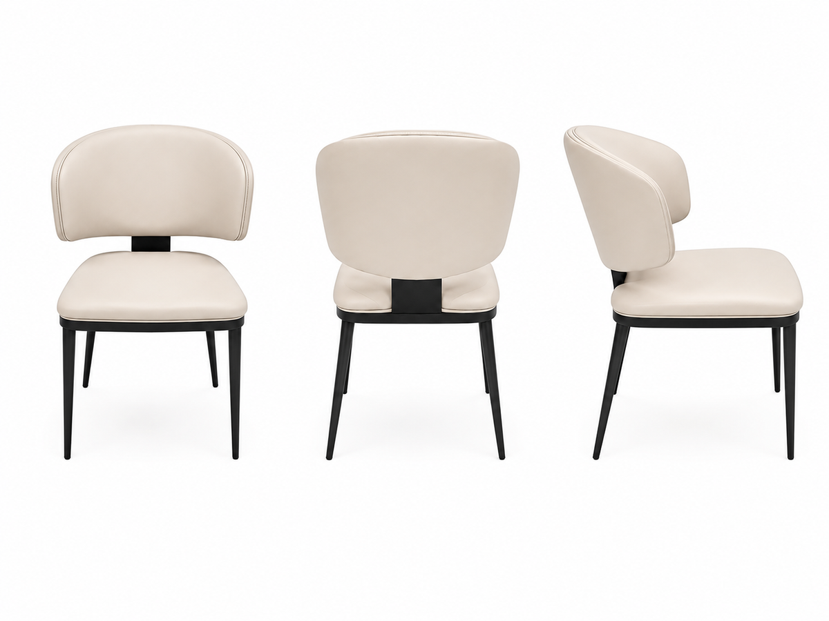 Velvet/ Leather Dining Chair w/stainless leg