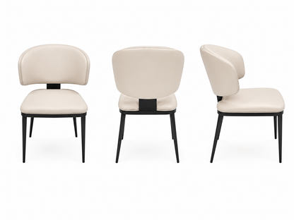 Velvet/ Leather Dining Chair w/stainless leg